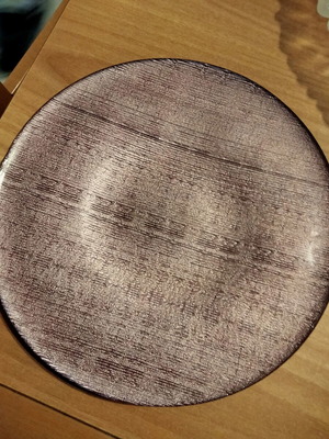Serving Platter like new, embossed molded glass