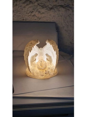 Illuminated Nativity Scene Handmade from ABS with Built-in LED, New