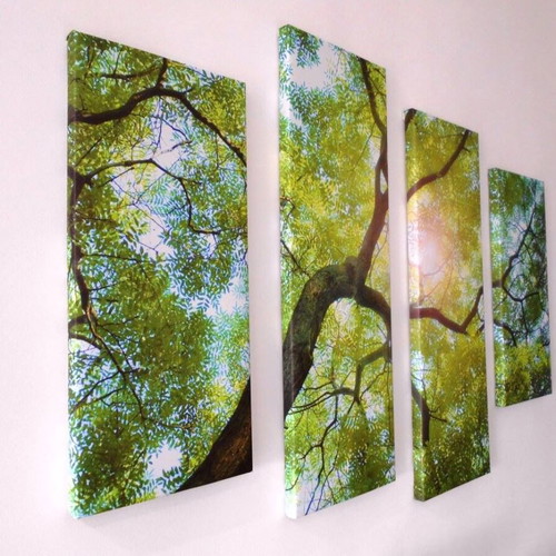 Nature four-panel canvas painting used, stretched canvas