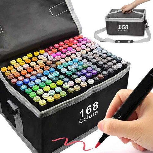 Painting markers 168 pcs with dual tip and case new