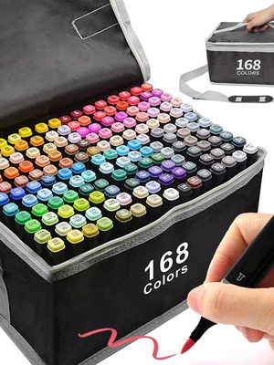 Painting markers 168 pcs with dual tip and case new