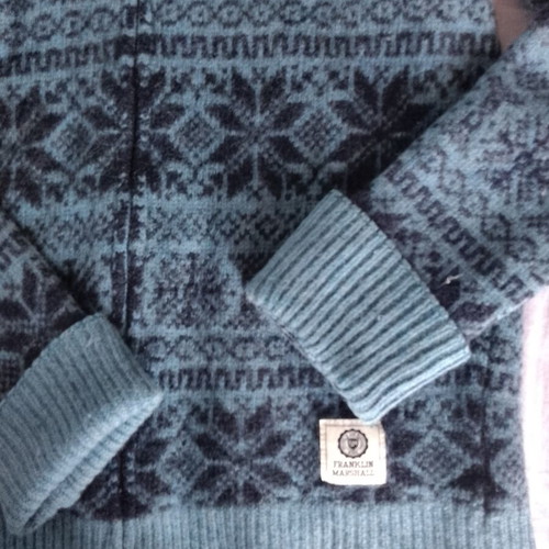 Franklin Marshall wool cardigan, size Large, blue