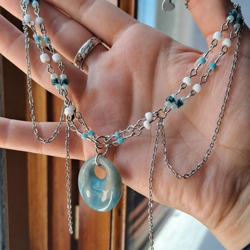 Women's Silver Necklace handmade, made to order, turquoise