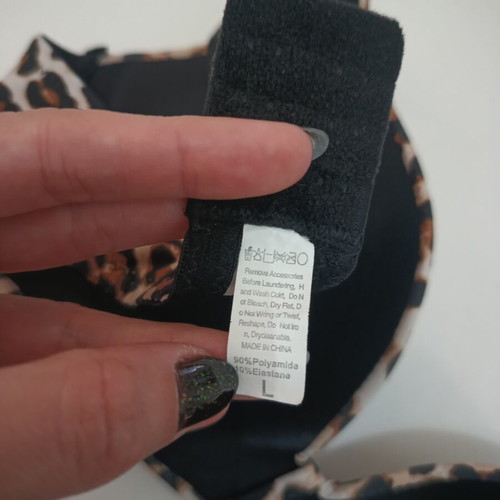 Leopard Print Bra size L like new, black and beige