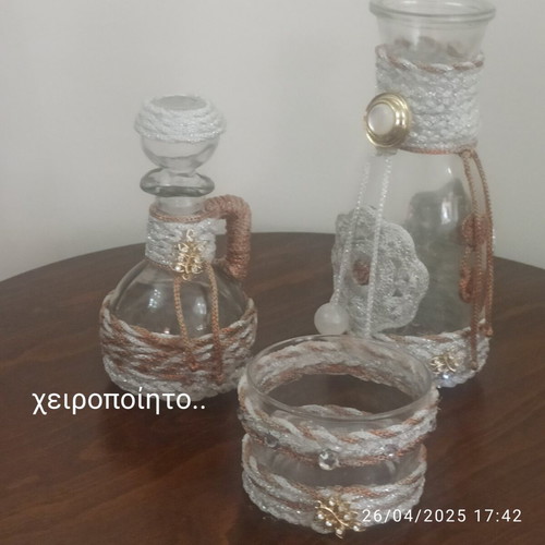 Handmade decorated vases refurbished