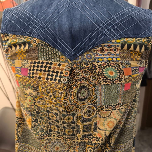 Miss Sixty Denim Patchwork Shirt Dress like new, multicolor