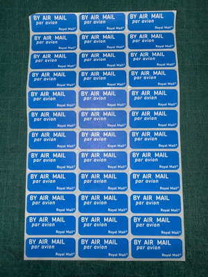 Air mail stickers new, pack of 36 pieces