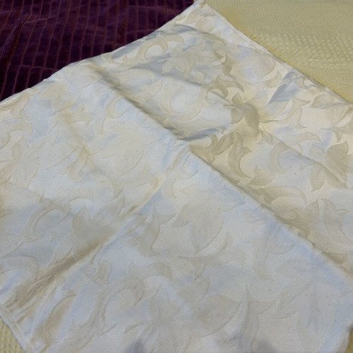 Pillowcases set of 3 purple and cream embossed, like new