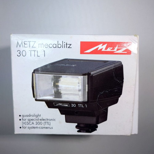 Metz Mecablitz 30 TTL-1 flash with SCA-364 like new for vintage cameras