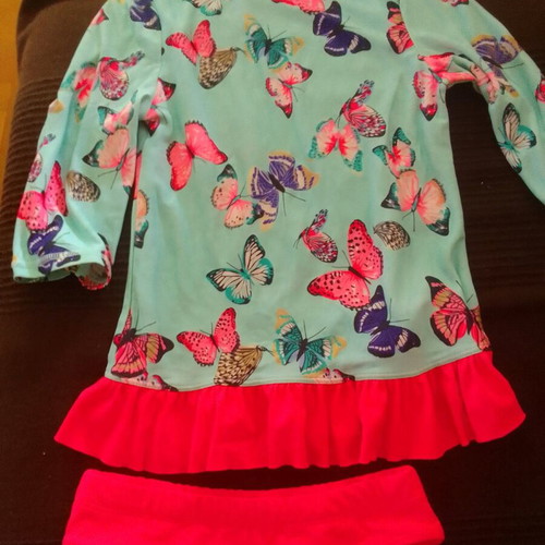 Girls' swimsuit with sun protection shirt H&M like new, multicolor 110-116cm