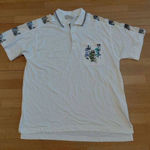 Adidas Polo Shirt 1990s cotton white with pocket size L like new