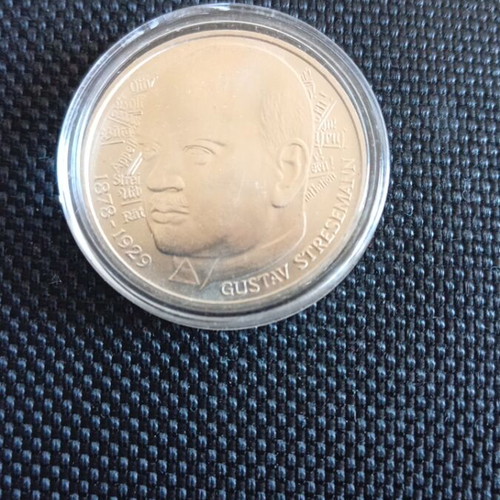 German silver 5 mark coin 1978 with Gustav Stresemann portrait
