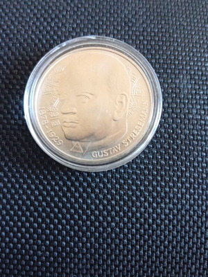 German silver 5 mark coin 1978 with Gustav Stresemann portrait