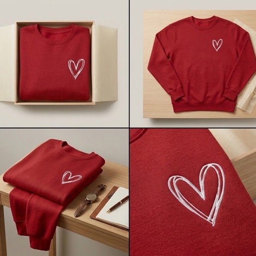Women's sweatshirts with heart design, pack of 4, multicolor