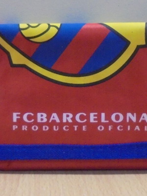 FC Barcelona old promotional canvas wallet new with velcro sticker