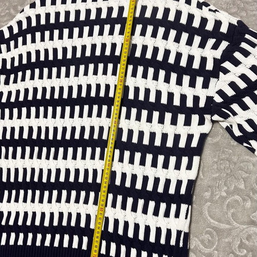 Zara knitted sweater with round neckline blue-white like new