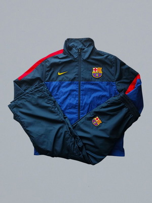 Vintage 2012–13 Nike FC Barcelona Tracksuit – Men’s Large – Navy & Royal Blue – Y2K Baggy Fit