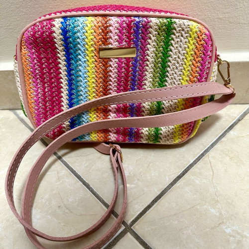 Colorful straw shoulder bag light new