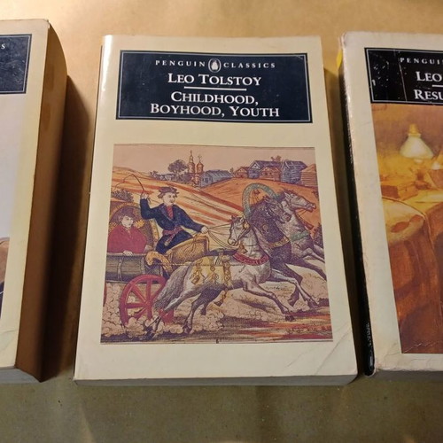 Leo Tolstoy books Resurrection, Childhood, Anna Karenin like new, set of 3