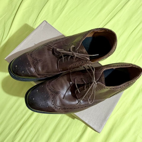 Clarks men's casual leather shoes, brown, size 44