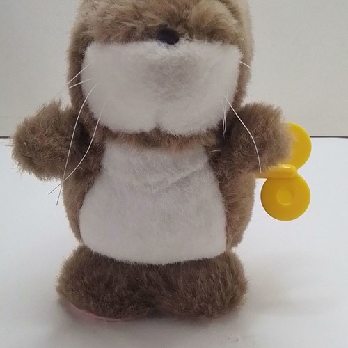 Vintage mechanical wind-up hamster toy used