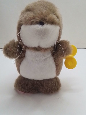 Vintage mechanical wind-up hamster toy used
