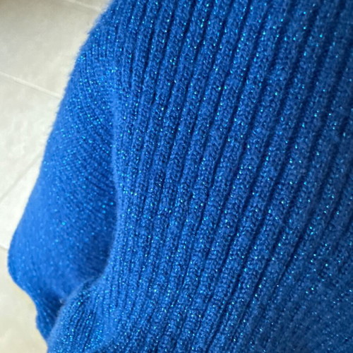 Bershka knitted dress new, blue with silver thread