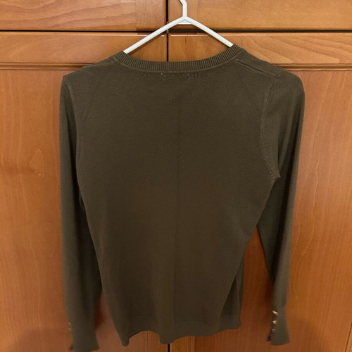 Toi&Moi blouse green with v neckline like new