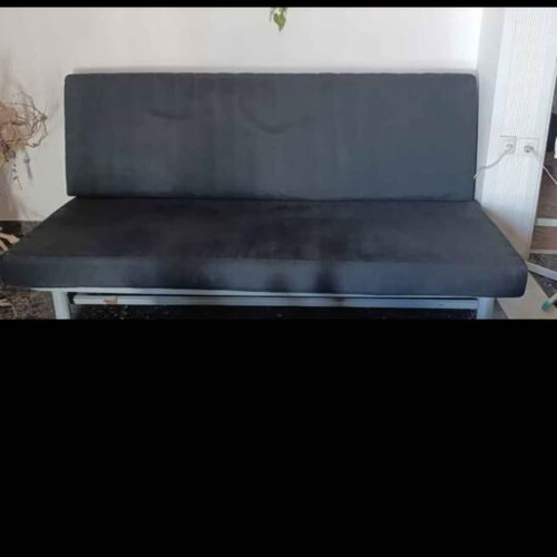 Sofa bed navy color 2:00x90 like new, converts to super double bed