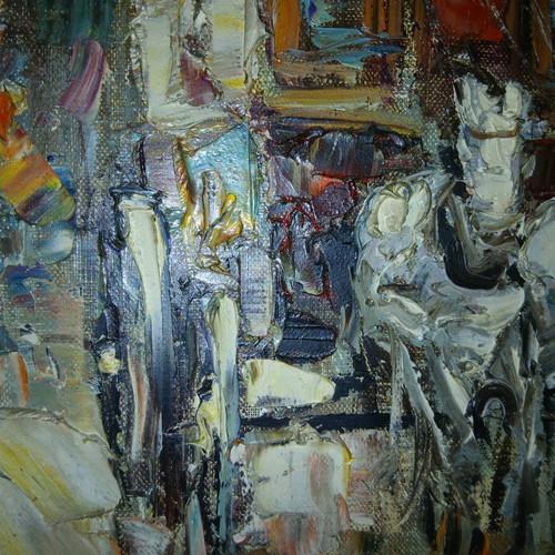 Embossed painting like new, signed by unknown artist