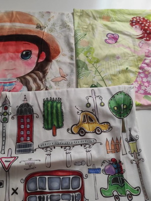 Children's decorative pillowcases new, pack of 3, 42x42cm