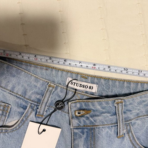 Feathers Jeans Studio 83 new, blue and pink, XL baggy fit