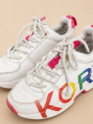 Michael Kors chunky kids sneakers used with rainbow details size 29
