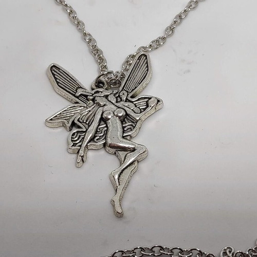 Fairy Pendant Necklace like new, stainless steel