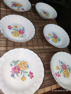 W.S. George Bolero 1940 plates like new, set of 6 porcelain