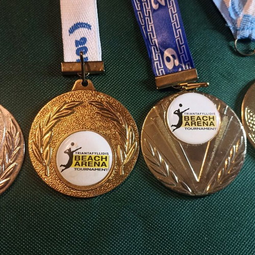 Beach Volley collectible medals set of 5 like new, Triantafyllidis Beach Arena