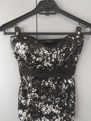 Sequin Strapless Party Top like new, size S/M, black and white