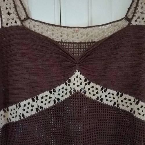 Knitted women's tops pack of 2, handmade, new, beige and brown