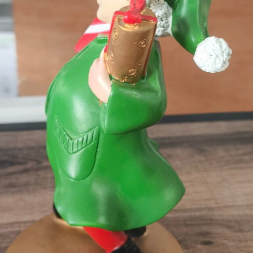 Polyresin elf boy 17.5cm tabletop Christmas decoration with gifts
