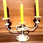  Κηροπήγιο για τρία κεριά , αγγλικής κατασκευής,εντυπωσιακό, λαμπερό, σε άριστη κατάσταση