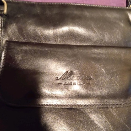 Monica leather handbag used, genuine leather with worn handles