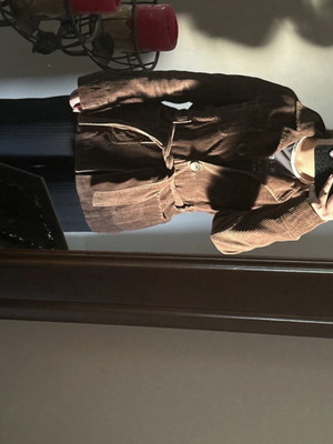 Coat Pink Woman vintage corduroy used, brown, size M