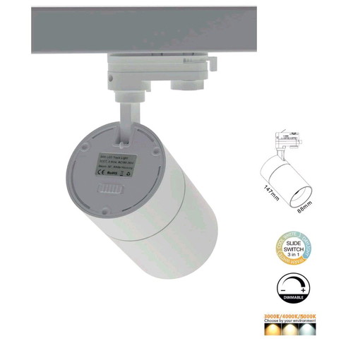 Spot rail 30W LED COB with three-phase adapter CCT tunable, white, pack of 15 Universe