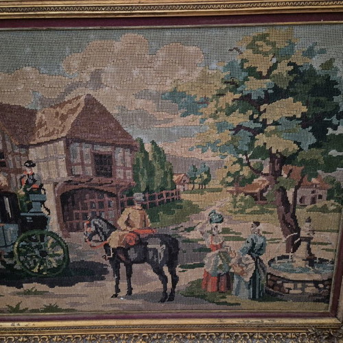 Large embroidered gobelin painting used with carriage