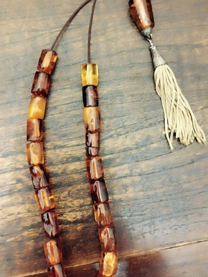 Amber Mineral Worry Beads used
