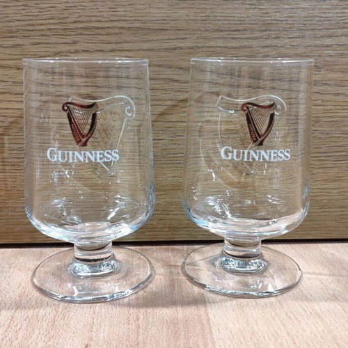 Guinness beer set of two promotional stemmed glasses 0.33lt new