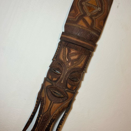 Vintage African Wooden Mask like new, handmade boho ethnic decor
