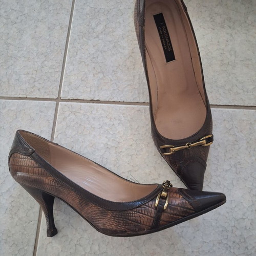 Bournazos classic leather pumps brown size 37.5 like new