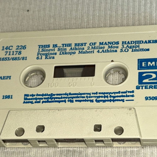 This Is...The Best of Manos Hadjidakis instrumental cassette EMI Greece