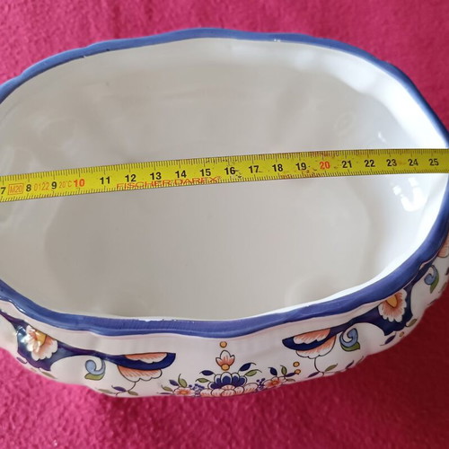 French faience soup tureen with platter and lid, like new